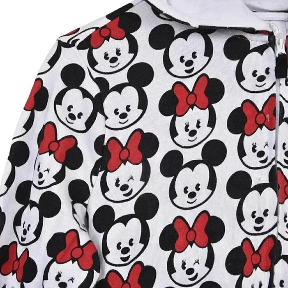 Disney Tsum  Tsum Minnie Mickey Mouse Hooded One-Piece Pajamas Onesie Medium - Picture 5 of 14